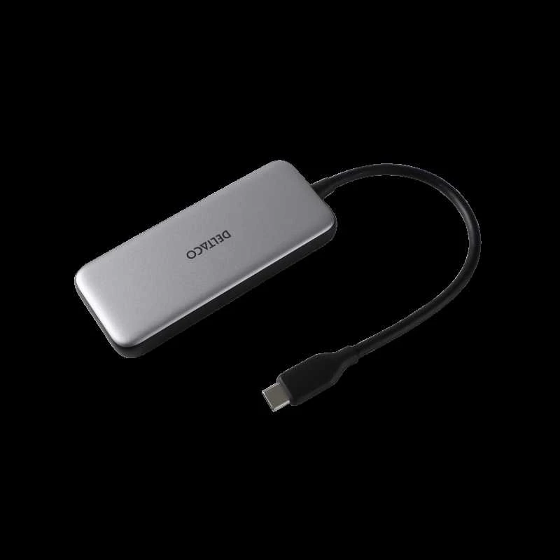 Deltaco USB-C šakotuvas su prijungikliu