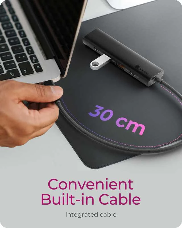 Icy Box „Raidsonic“ | 4 prievadų USB 3.2 2 kartos šakotuvas su maitinimo šaltiniu | IB-HUB1437-CPD