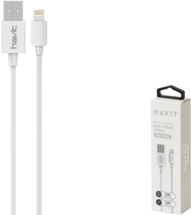 USB kabelis D-FRUIT DF901C, C - USB-C, 1 m, baltos sp.