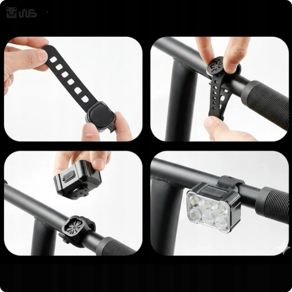 USB LED dviračio žibintų rinkinys priekiniam ir galiniam universaliam galingam žibintui