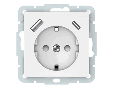 Liregus Įleistinis USB- kroviklis EPSILON, dvivietis, baltos sp., 220V, 50-60Hz, 3,4A