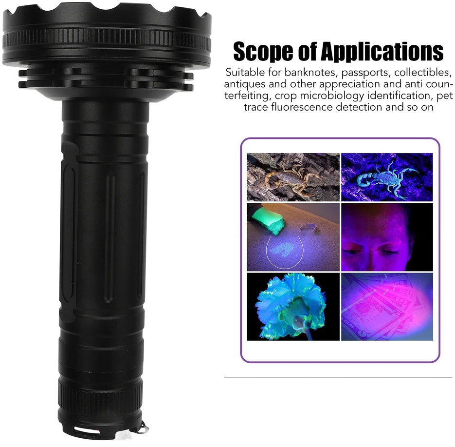 UV DETEKTORIUS 395NM 128 LED DEKLINIMAS GINTARO PAIEŠKAMS