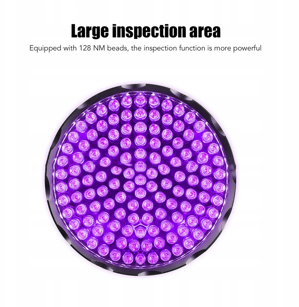 UV DETEKTORIUS 395NM 128 LED DEKLINIMAS GINTARO PAIEŠKAMS