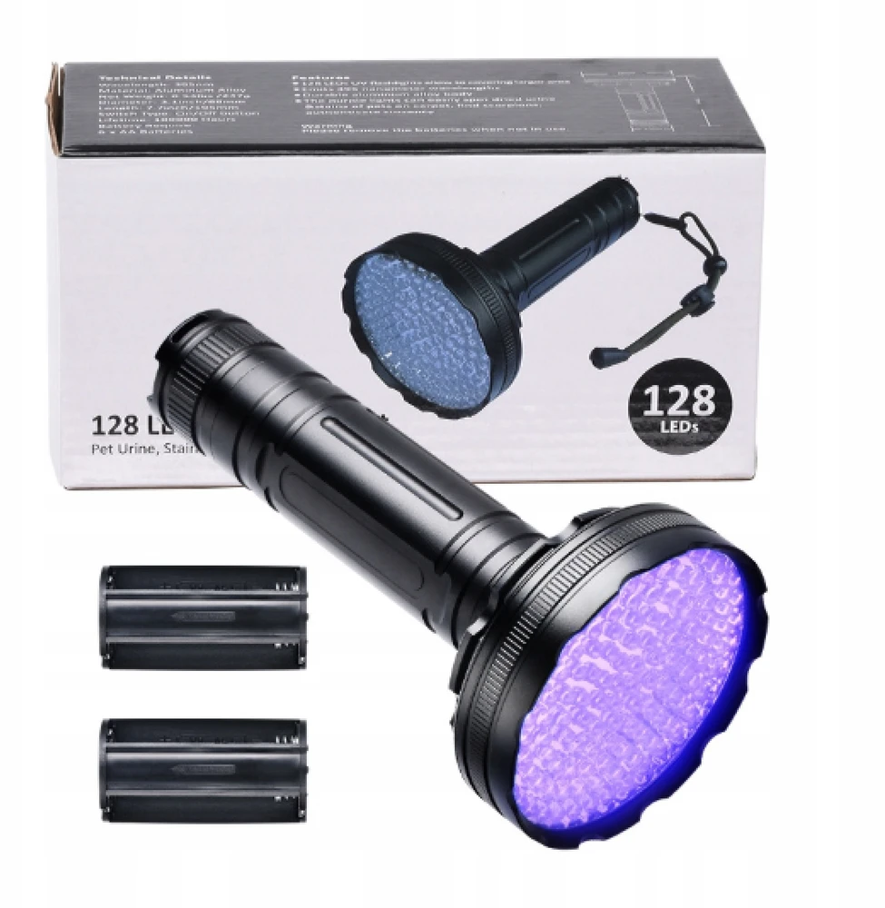 UV DETEKTORIUS 395NM 128 LED DEKLINIMAS GINTARO PAIEŠKAMS