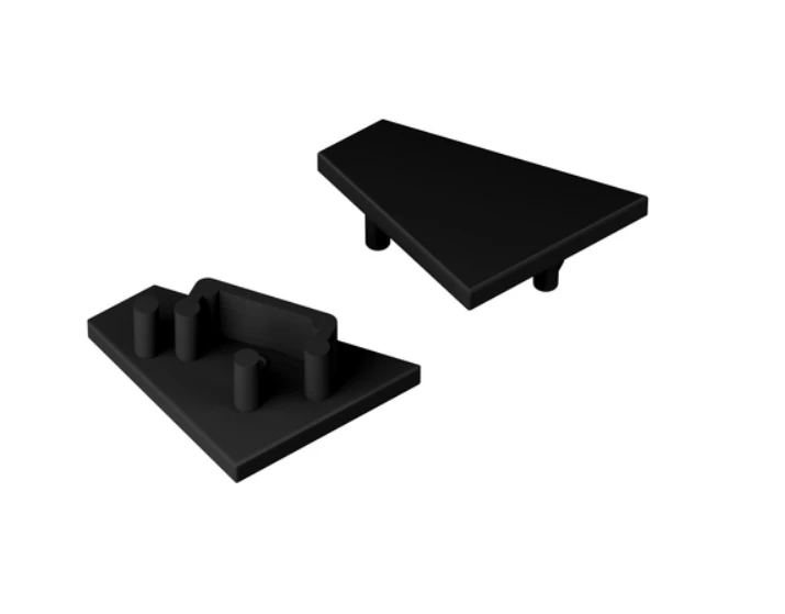 LED juostos profilio CORNER12.v2 užbaigimai, juodi, 2vnt.