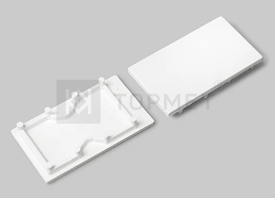 LED juostos profilio LINEA20 užbaigimo elementai E7, balti. Komplekte 2 vnt.