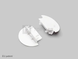 LED juostos profilio GROOVE14 užbaigimo elementas su skyle, baltas