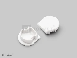 LED juostos profilio UNI12 užbaigimo elementas D, baltas