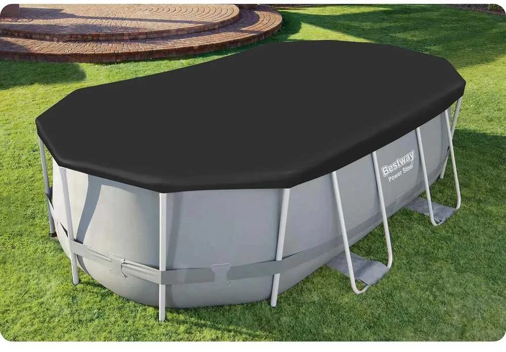 Uždangalas ovalo formos rėmo baseinui 427 x 250 x 100 cm Bestway 58425