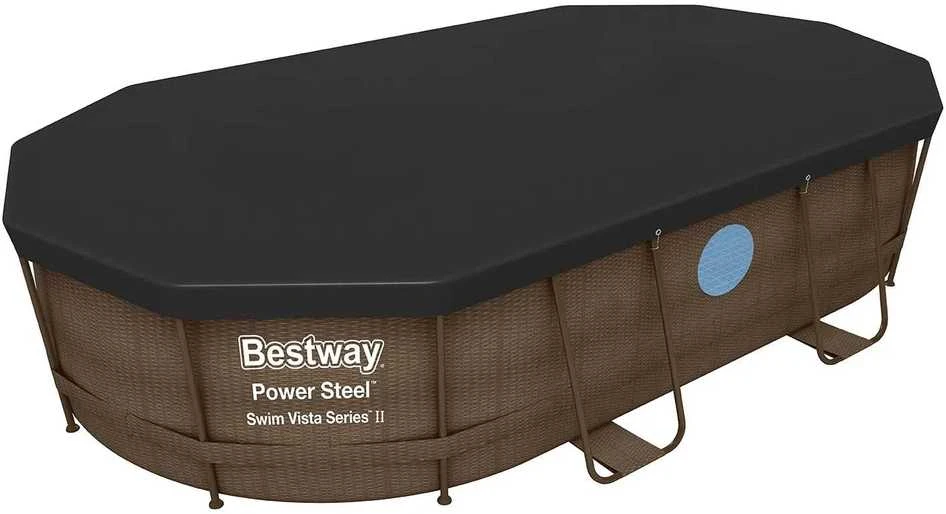 Uždangalas ovalo formos rėmo baseinui 427 x 250 x 100 cm Bestway 58425