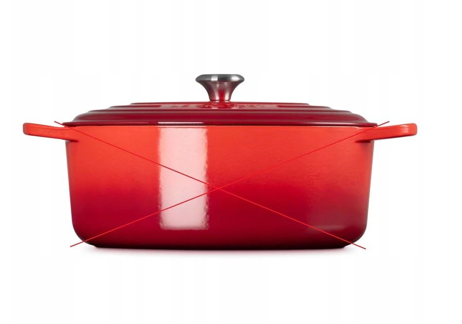 Uždenkite 35 cm Le Creuset raudoną ketaus keptuvę
