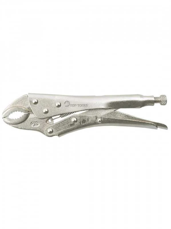 Užspaudimo replės TOP TOOLS 180 mm, lenktos žnyplės