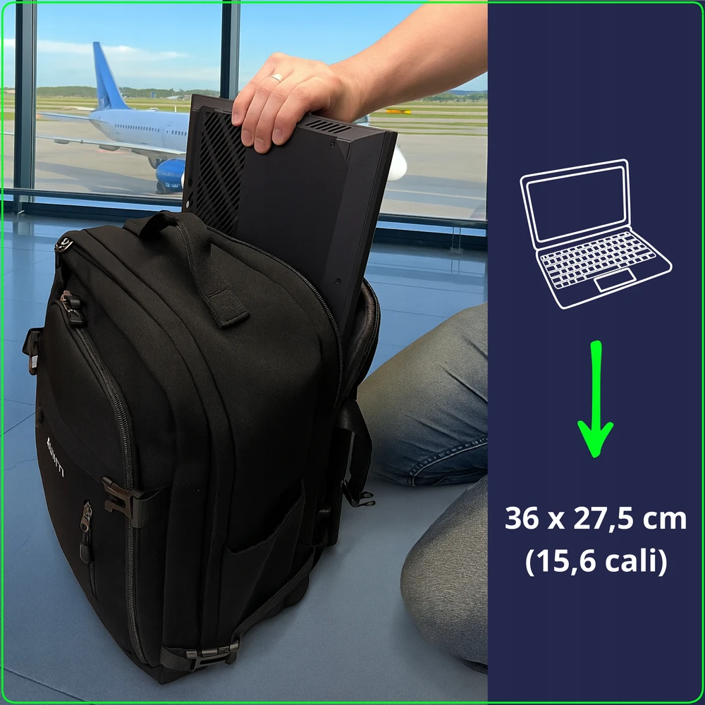 VACUUM kuprinė kelioninis rankinis bagažas 40x30x20 Ryanair WizzAir BAGOWSKI