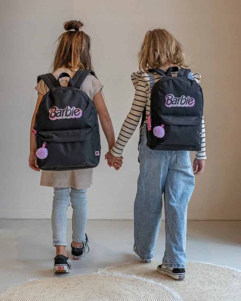 Vadobag Barbie Juodas Kuprinukas Vaikams su Pompom Pakabuku