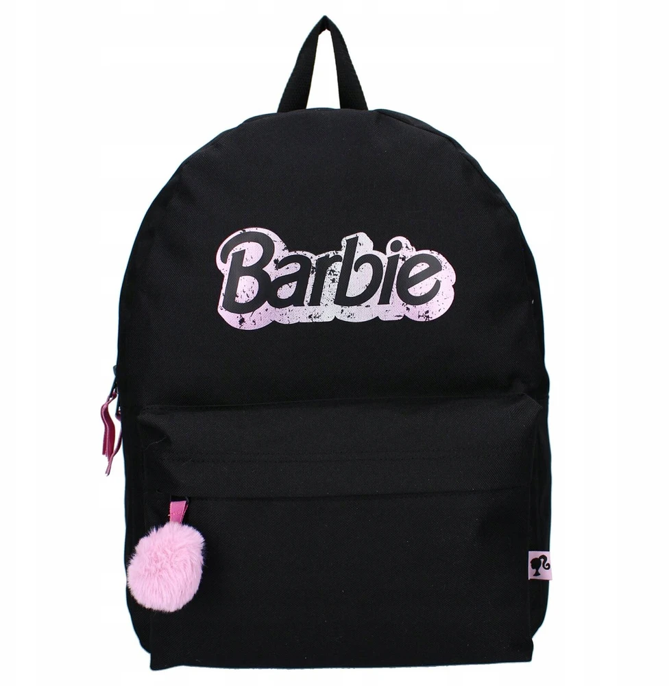Vadobag Barbie Juodas Kuprinukas Vaikams su Pompom Pakabuku