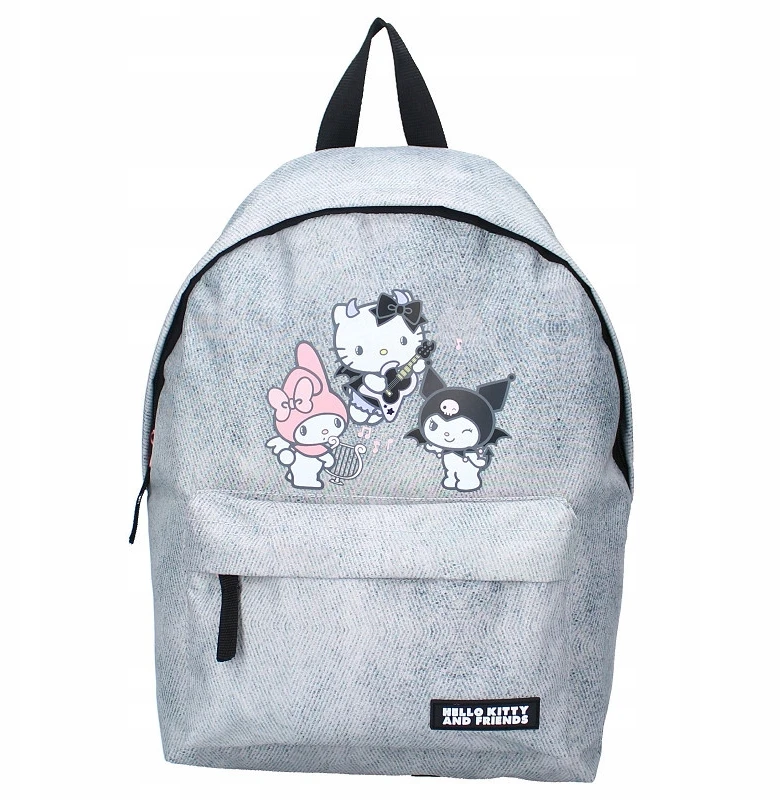Vadobag Hello Kitty pilkas mokyklinis kuprinė mergaitėms