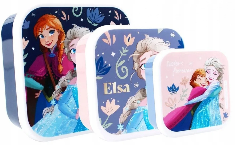 Vadobag Vaikiškų priešpiečių dėžučių rinkinys Frozen II Fresh Bites, 3 vnt.