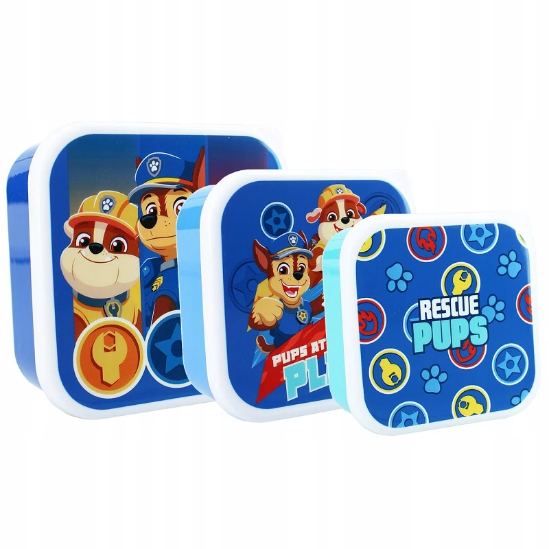 Vadobag Vaikiškų priešpiečių dėžučių rinkinys Paw Patrol, 3 vnt.