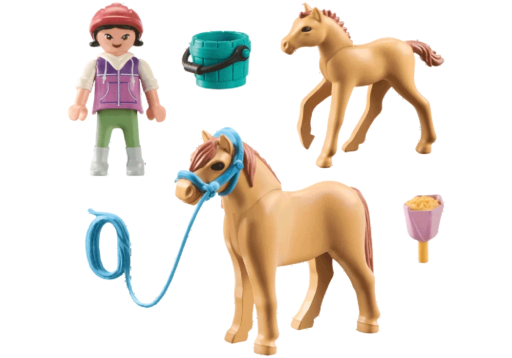 PLAYMOBIL HORSES OF WATERFALL Vaikas su poniais 71498