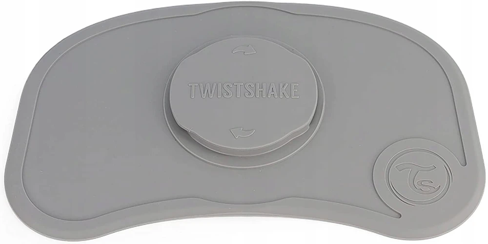 Vaikiška lėkštė ir stalo padėkliukas Twistshake Click-Mat + lėkštė 6m+ neslystanti su siurbtuku, balta