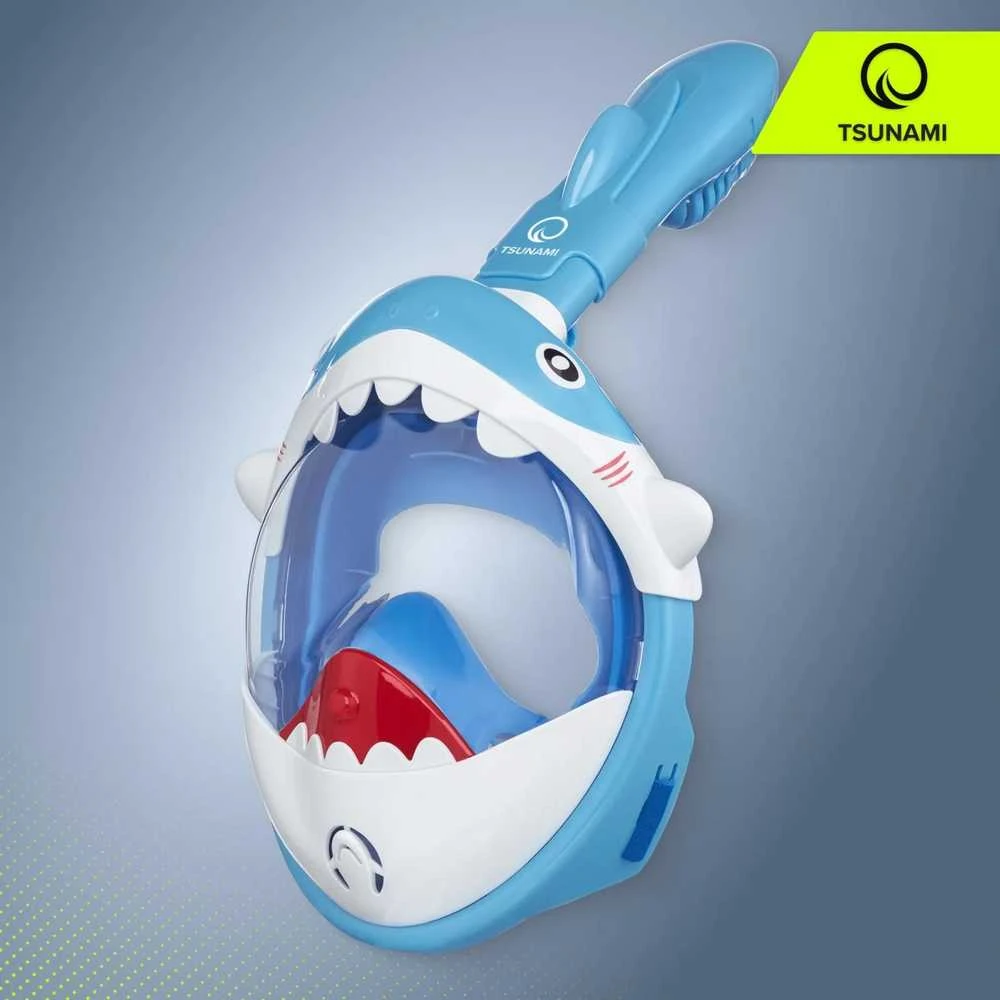 Vaikiška mėlyna nardymo kaukė „TSUNAMI SHARK“