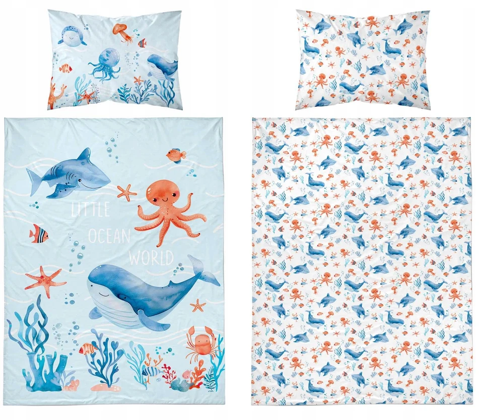 Vaikiška patalynė 2 vnt 135x100 Ocean Mėlyna Detexpol 5508 A