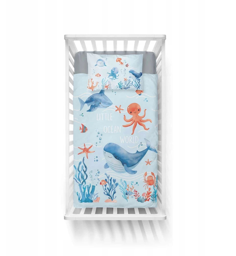 Vaikiška patalynė 2 vnt 135x100 Ocean Mėlyna Detexpol 5508 A
