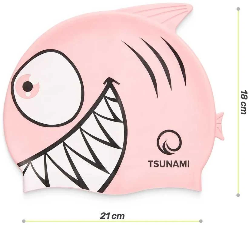 Vaikiška plaukimo kepuraitė „TSUNAMI SHARK“, rožinė