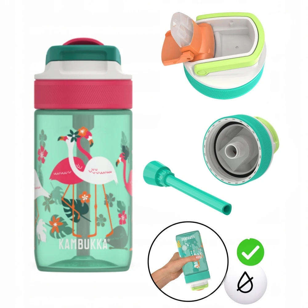 Vaikiškas buteliukas Kambukka Lagoon 400 ml, Rožinė Flamingo 11-04038