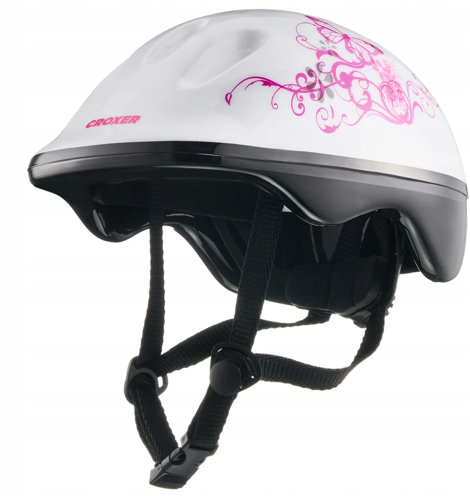 Vaikiškas dviratininko šalmas Croxer Silky Baltas/Rožinė XS (48-51 cm)