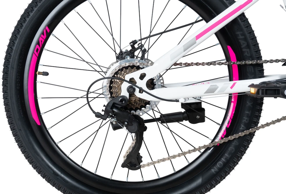 VAIKiškas DVIRATIS 24" KALNŲ MTB RĖMAS 11" COLŲ MERGAITĖS DAVI BONITA