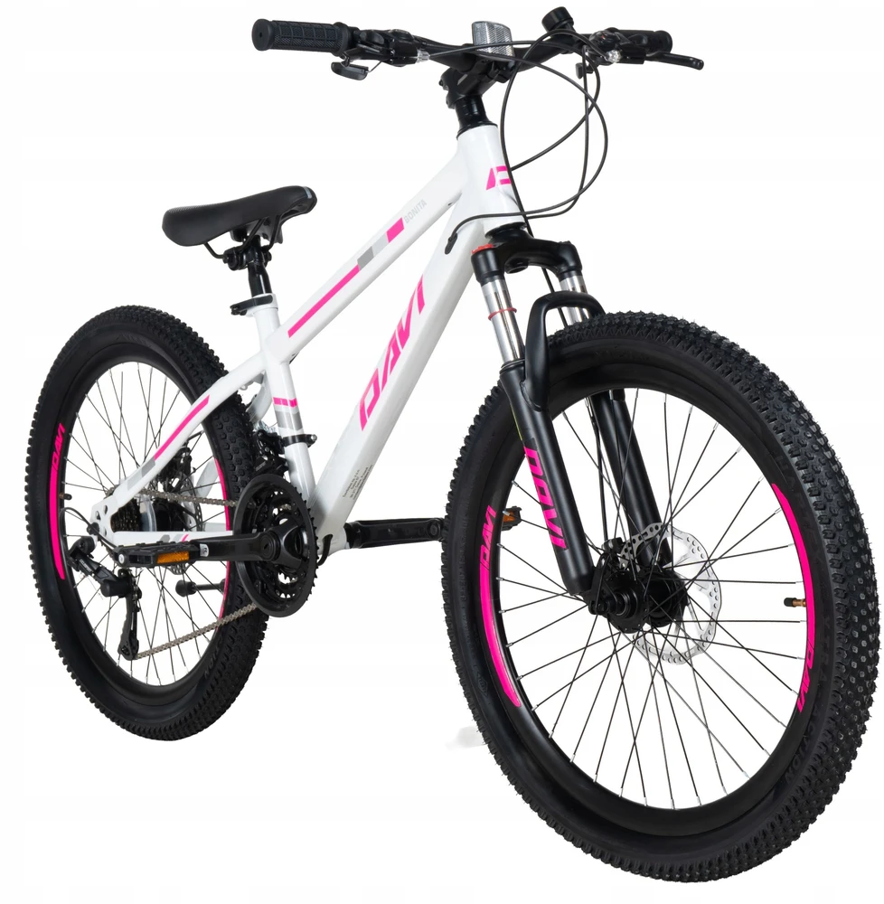 VAIKiškas DVIRATIS 24" KALNŲ MTB RĖMAS 11" COLŲ MERGAITĖS DAVI BONITA