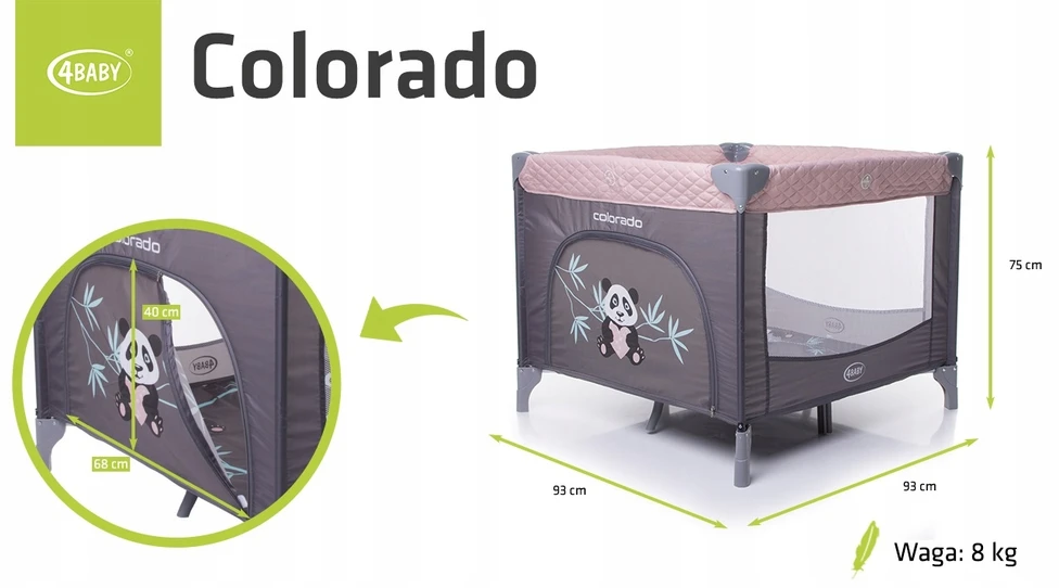 Vaikiškas maniežas 4Baby Colorado, Rožinė
