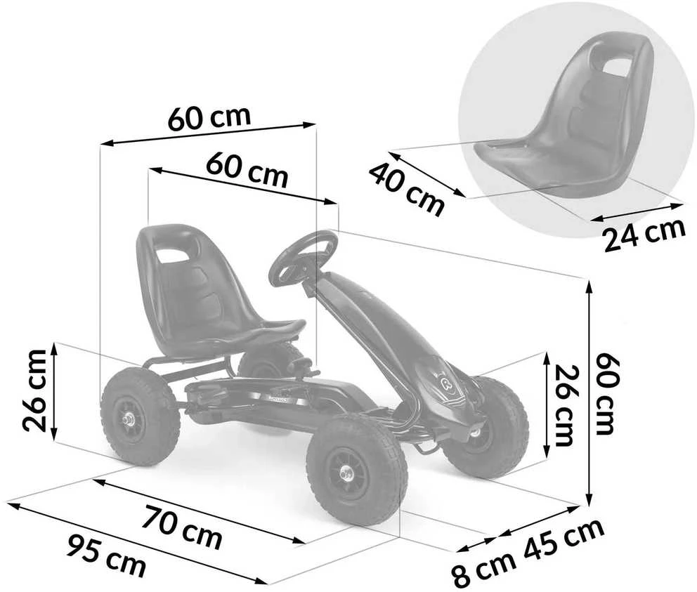 Vaikiškas pedalinis gokartas RK-590 juodas