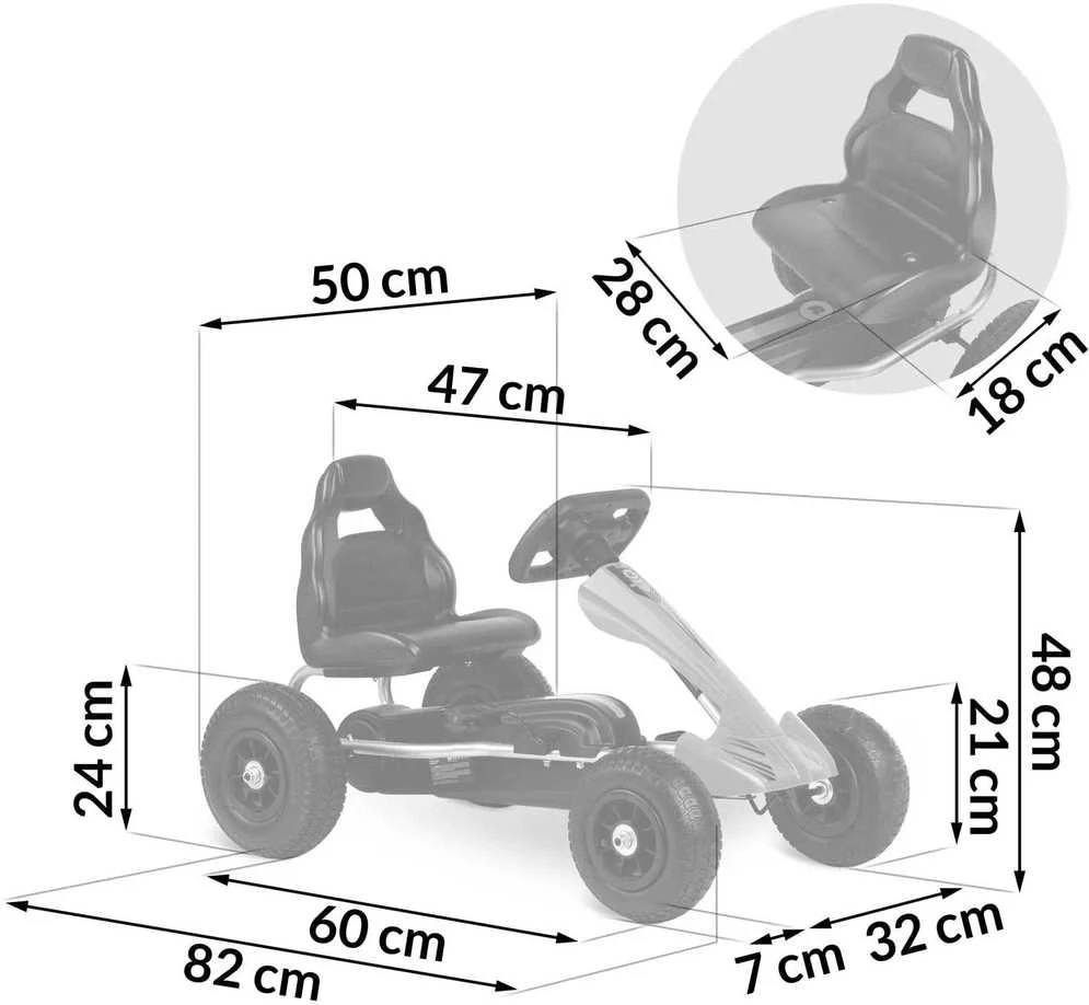 Vaikiškas pedalais minamas kartingas, Ricokids