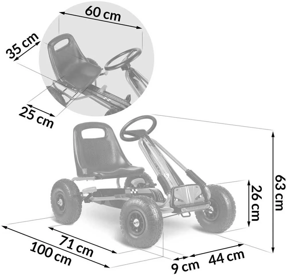 Ricokids Vaikiškas pedalinis gokartas RK-594 žalias