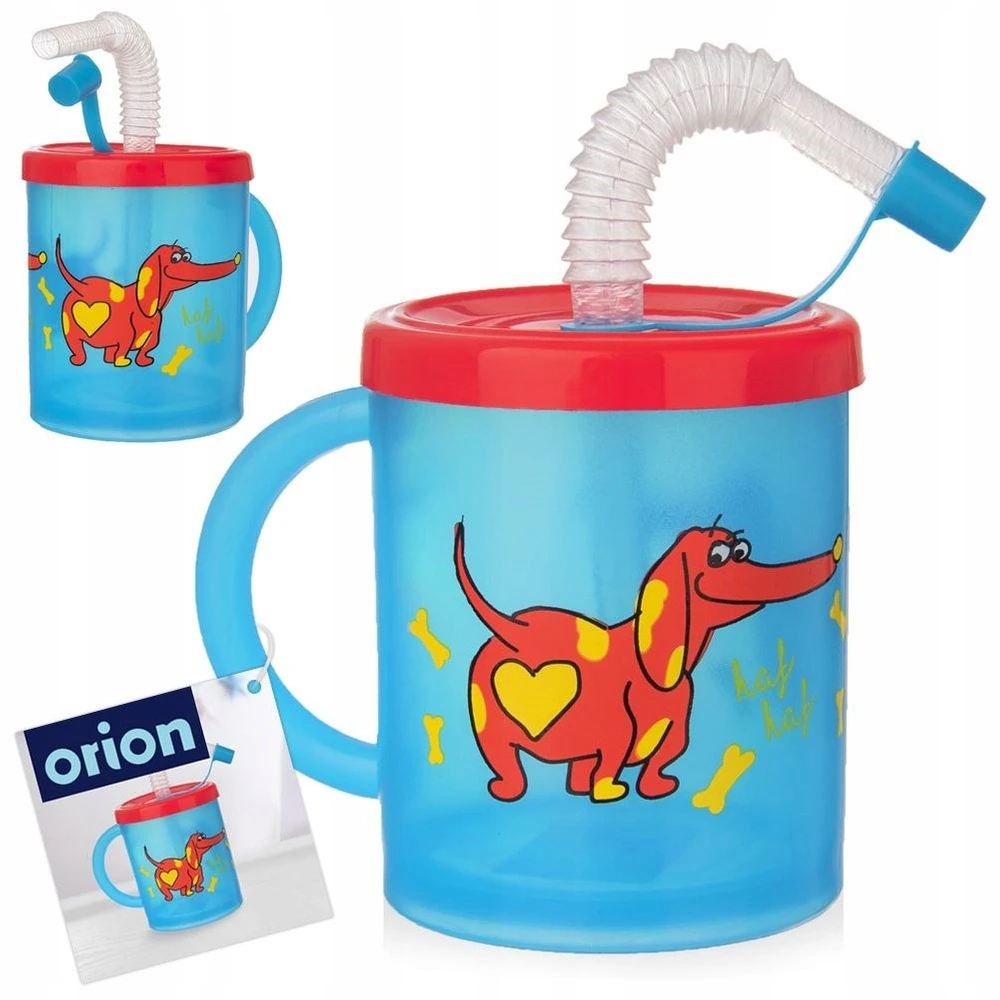 Orion Vaikiškas puodelis su šiaudeliu 260 ml šuo
