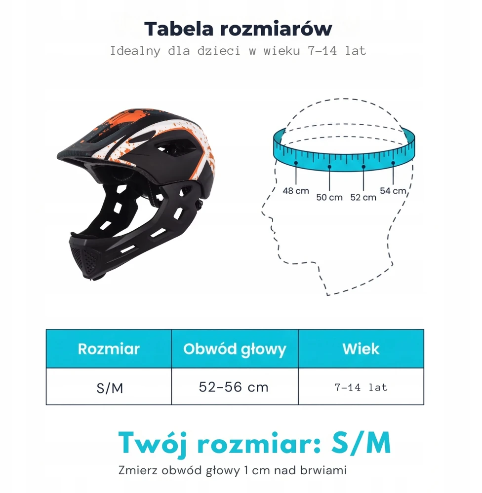 Vaikiškas šalmas Switch 2in1 Fullface MTB dviračio EN1078 LED lemputė Mėlyna
