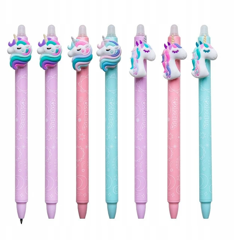 Automatinis trinamas rašiklis COLORINO vienaragis, įvairių spalvų, 0,5 mm