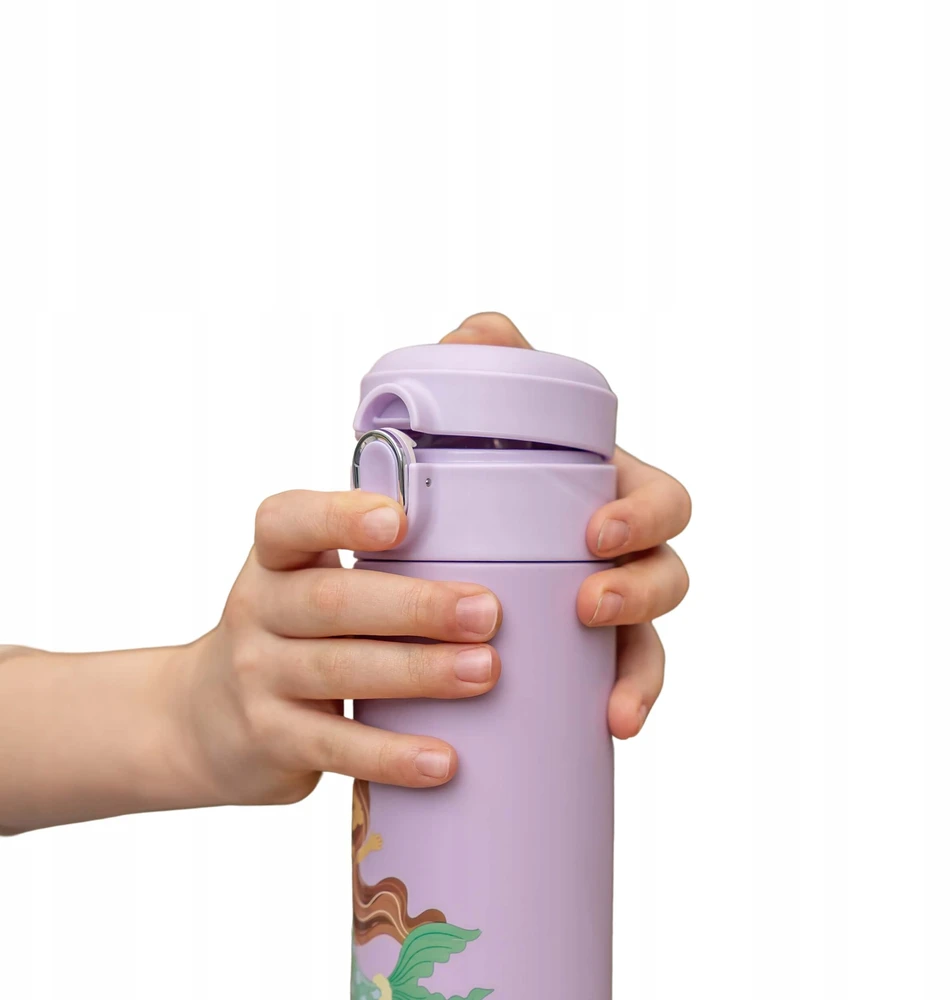 Vaikiškas vandens buteliukas su šiaudeliais 350 ml purpurinis REER be BPA