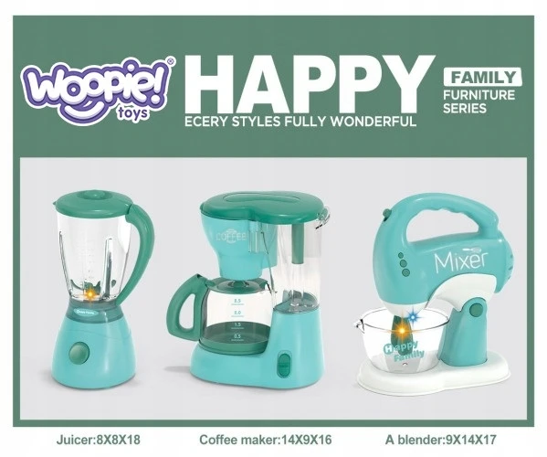 WOOPIE Žaislų Rinkinys 3w1: Mikseris, Blenderis, Virtuvės Robotas