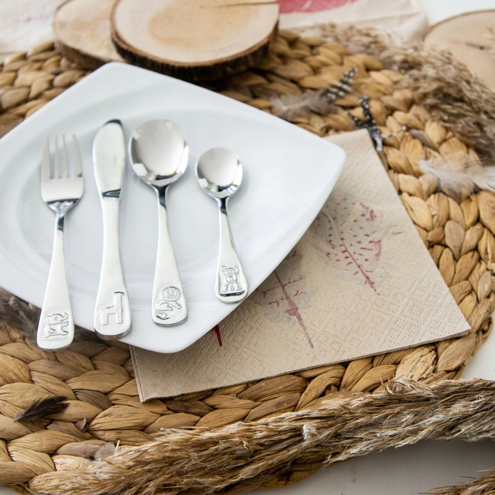 Vaikiški stalo įrankiai Gimtadienis Vienerių metų dovana Suvenyras Graviravimas Vardo BOHO