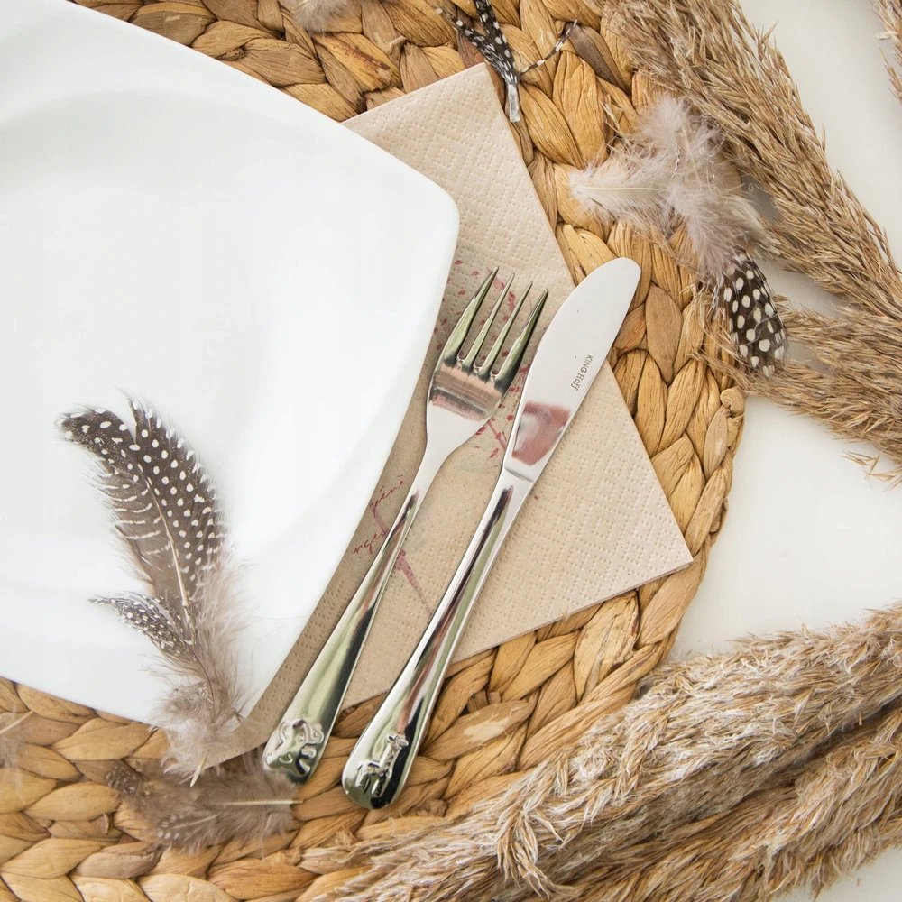 Vaikiški stalo įrankiai Gimtadienis Vienerių metų dovana Suvenyras Graviravimas Vardo BOHO