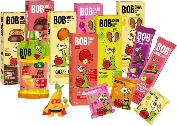 Vaikiški užkandžiai Bob Snail, be cukraus, be glitimo, ekologiški, 382 g