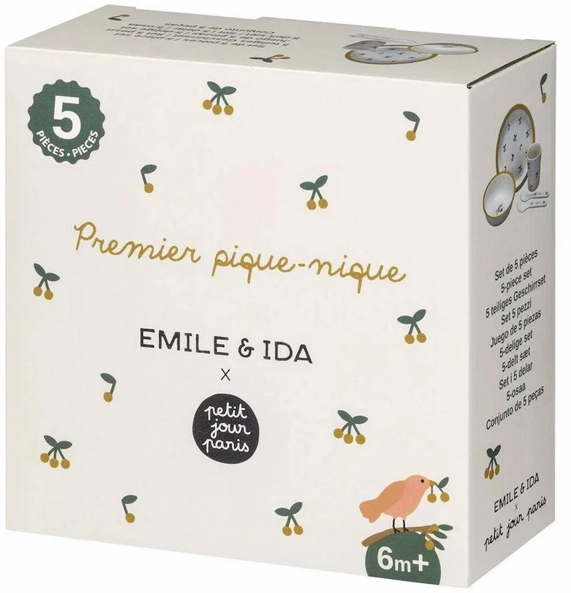 Vaikiškų indų ir stalo įrankių rinkinys, 5 vnt., ÉMILE & IDA | Petit Jour Paris