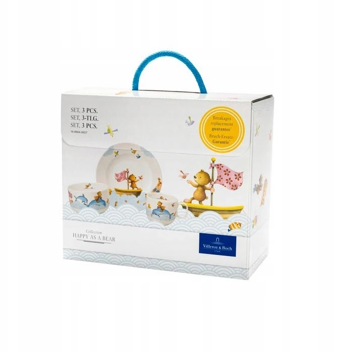 Vaikiškų indų rinkinys Villeroy & Boch Happy as a Bear, 3 dalių porcelianas, įvairiaspalvis