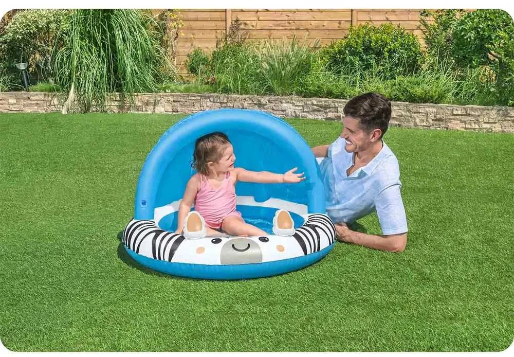 Bestway Bestway 52559 Pripučiamas baseinas su stogu ir pumpuojamu dugnu Zebra 97cm x 66cm