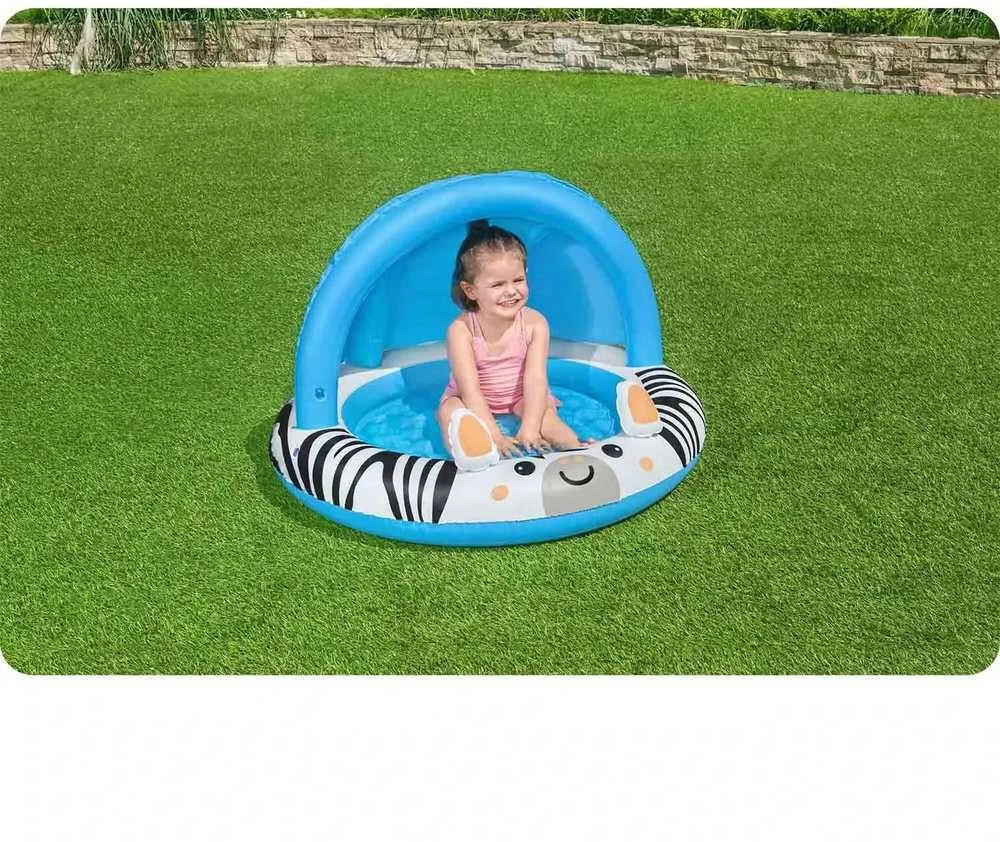 Bestway Bestway 52559 Pripučiamas baseinas su stogu ir pumpuojamu dugnu Zebra 97cm x 66cm