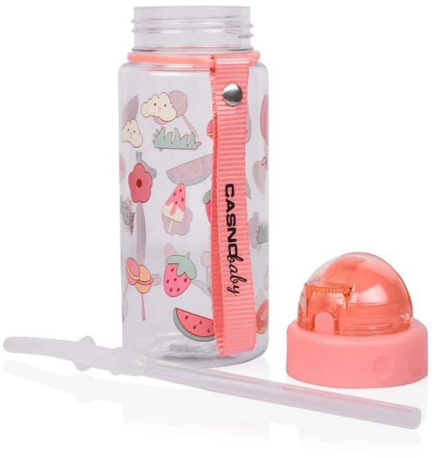 Vaikų gertuvė su šiaudeliu Casno Willy 400 ml, rožinė