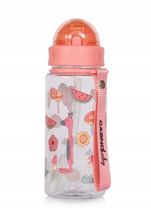 Vaikų gertuvė su šiaudeliu Casno Willy 400 ml, rožinė